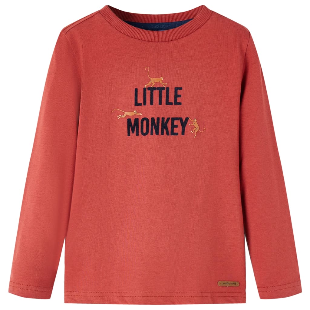 VidaXL Chemise enfant à manches longues 128 rouge marron
