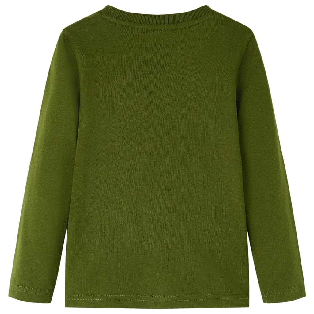 VidaXL Chemise enfant à manches longues 128 kaki foncé