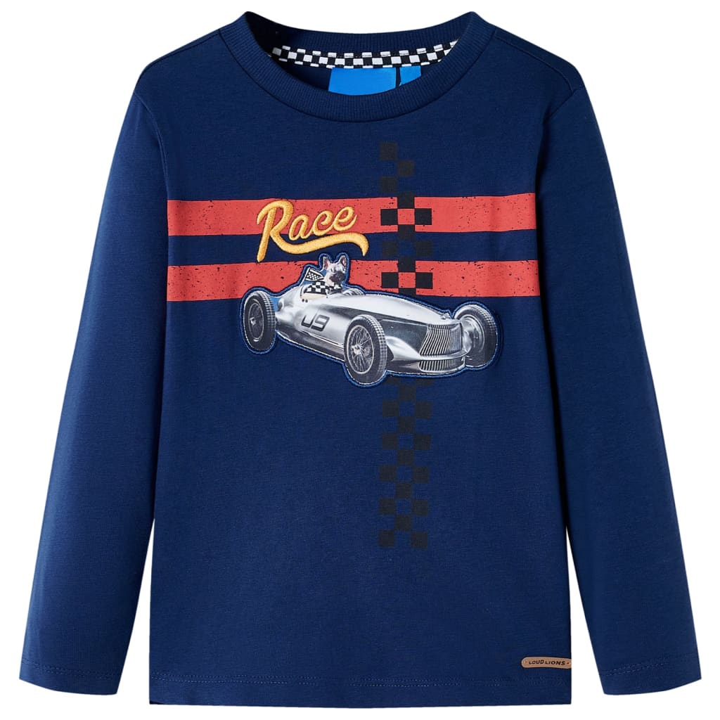 VidaXL Chemise enfant à manches longues 140 bleu marine