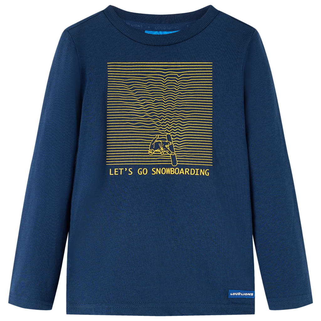 VidaXL Chemise enfant à manches longues 104 bleu marine