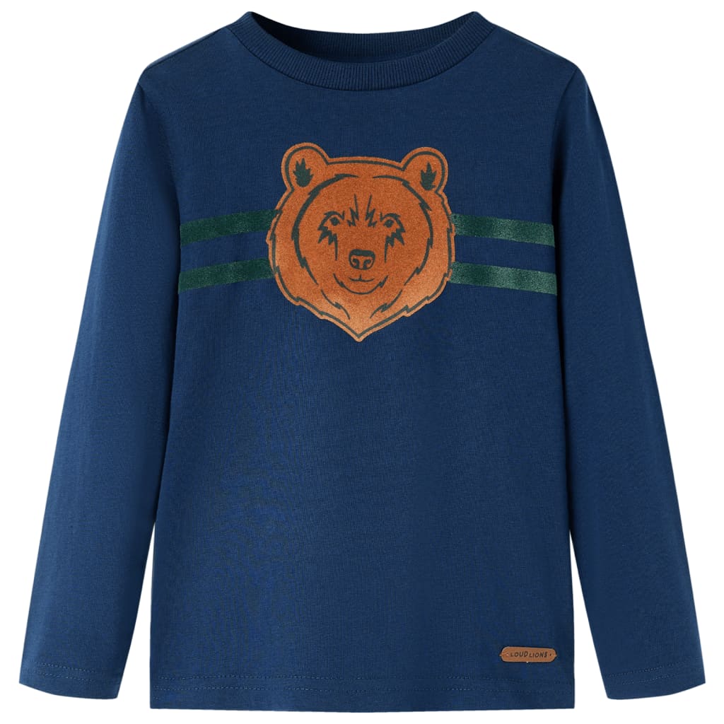 VidaXL Chemise enfant à manches longues 92 bleu marine