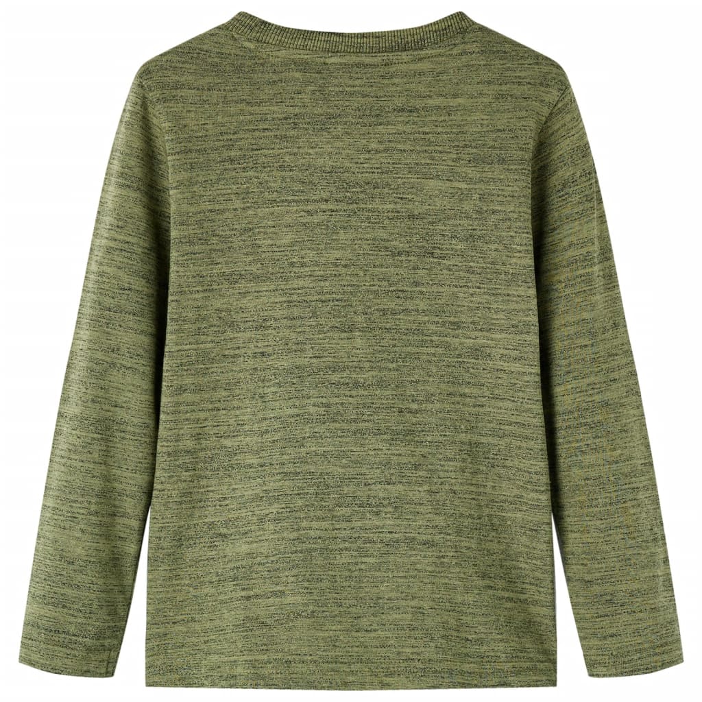 VidaXL Chemise enfant à manches longues 116 kaki mélangé