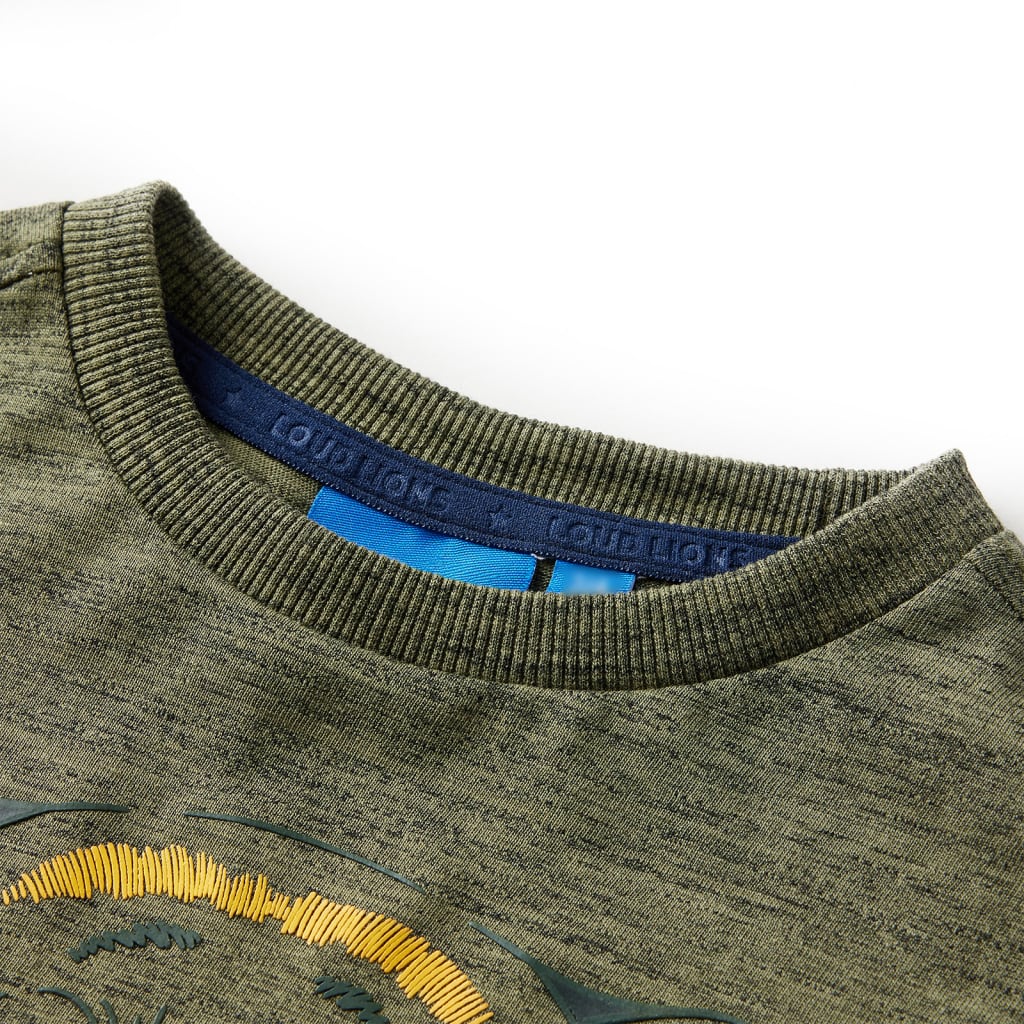 VidaXL Chemise enfant à manches longues 140 kaki mélangé