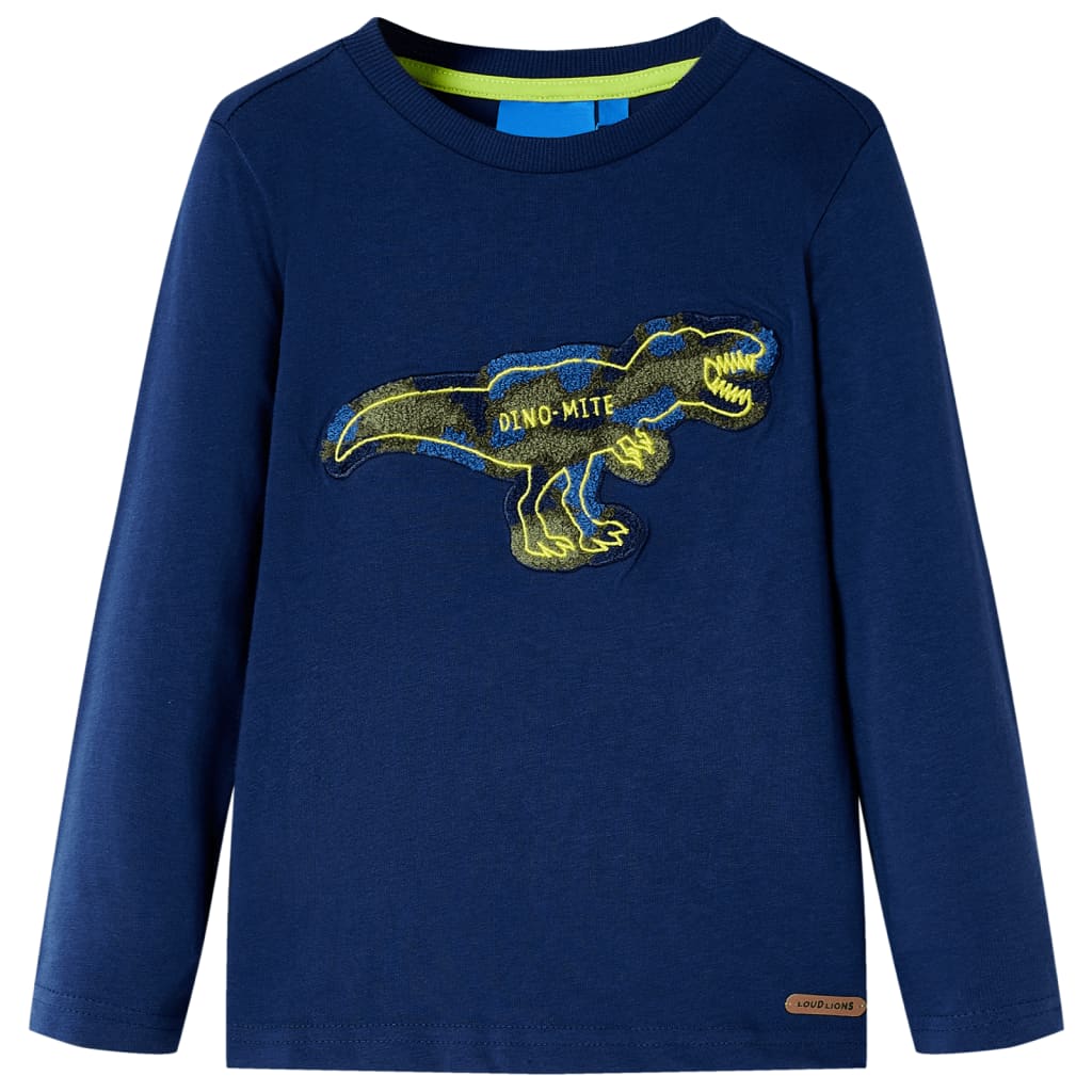 VidaXL Chemise enfant à manches longues 92 bleu marine