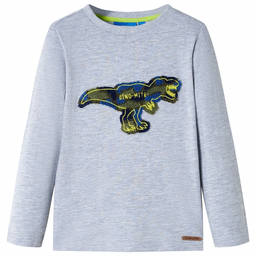 VidaXL Chemise enfant à manches longues 140 gris mélange