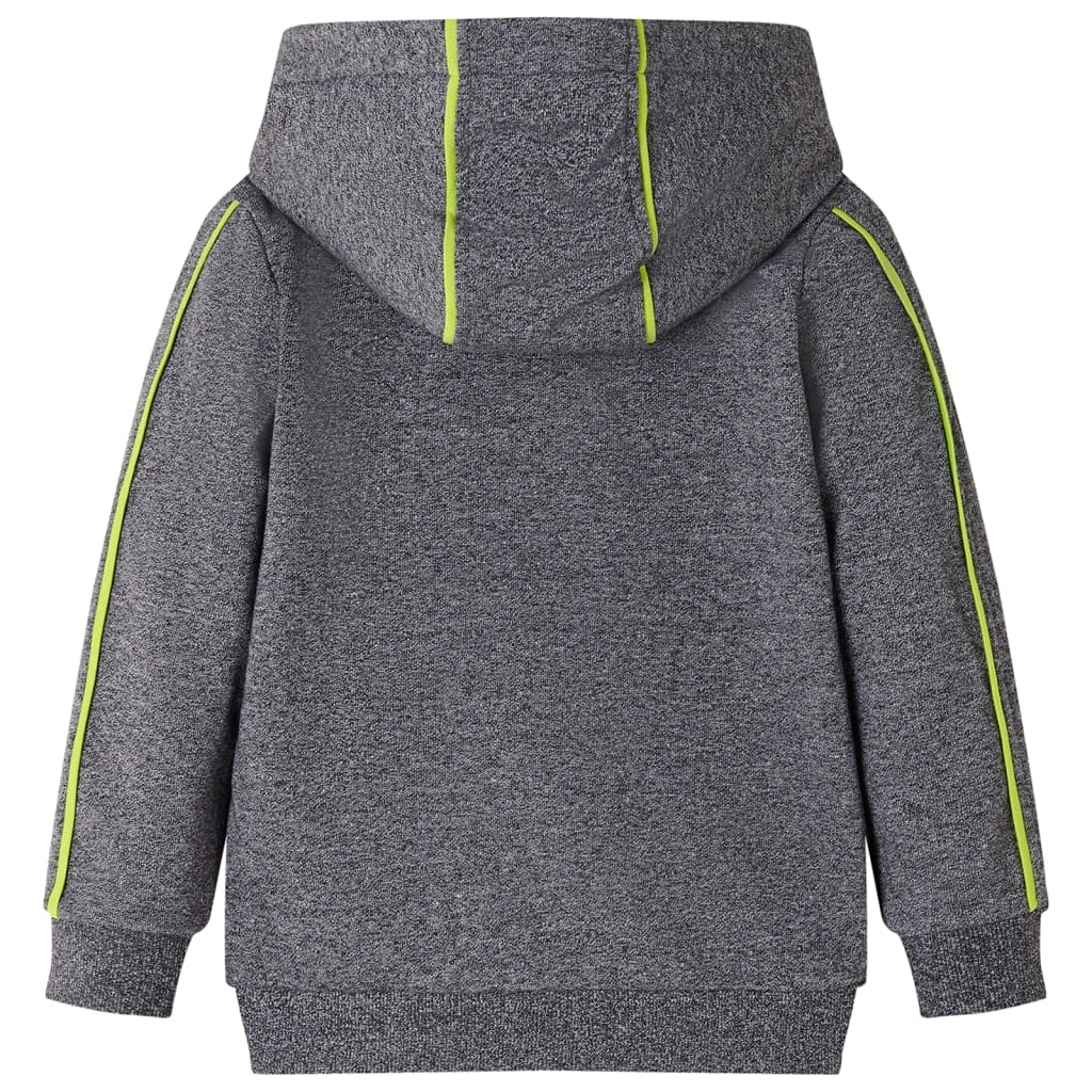 VidaXL Cardigan enfant avec capuche et fermeture éclair 116 gris mélangé