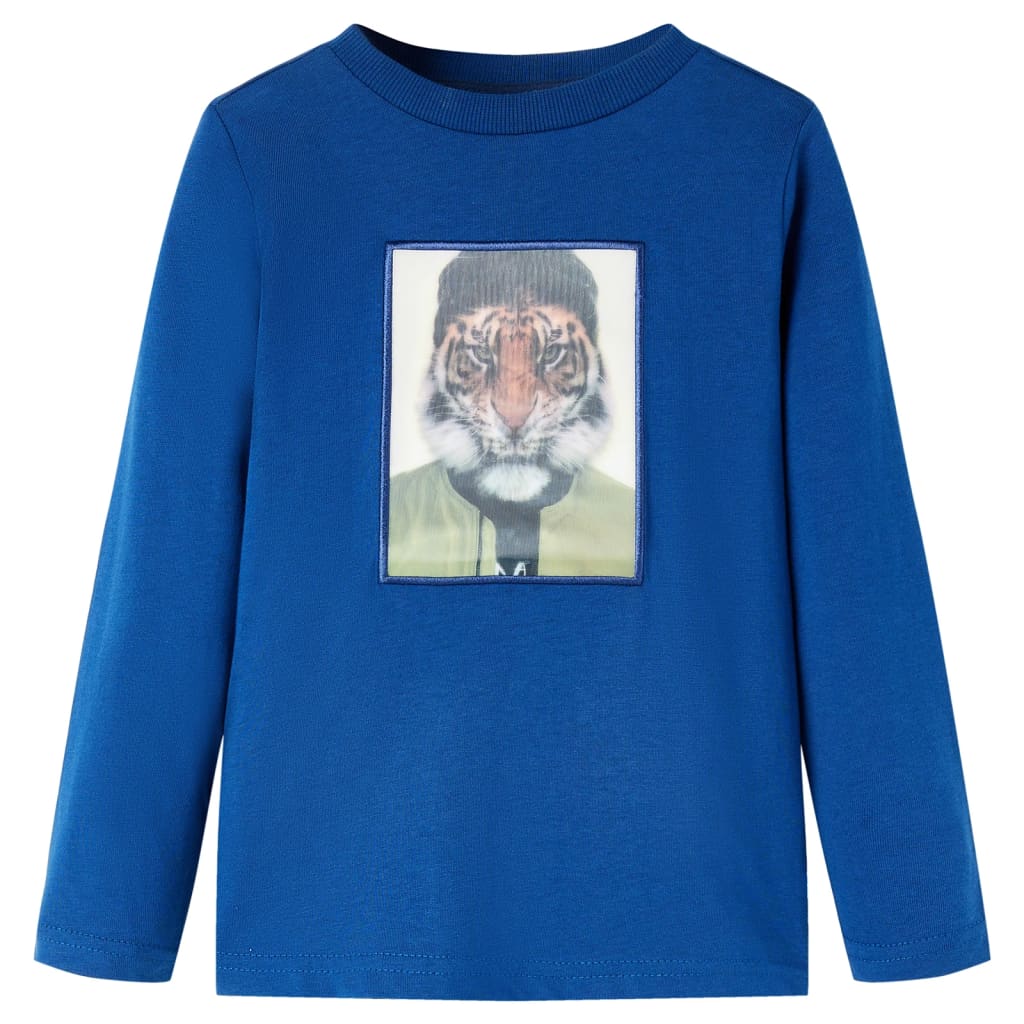 VidaXL Chemise enfant à manches longues 116 bleu foncé