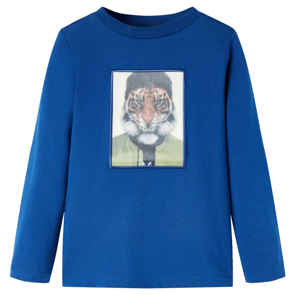 VidaXL Chemise enfant à manches longues 140 bleu foncé