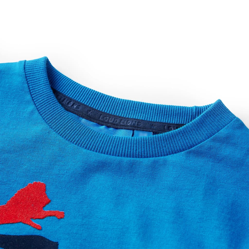 VidaXL Chemise enfant à manches longues 128 bleu cobalt