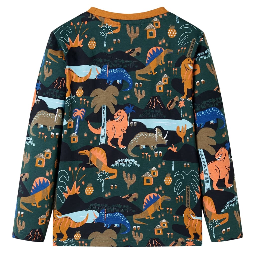 VidaXL Pyjama enfant à manches longues 128 vert foncé