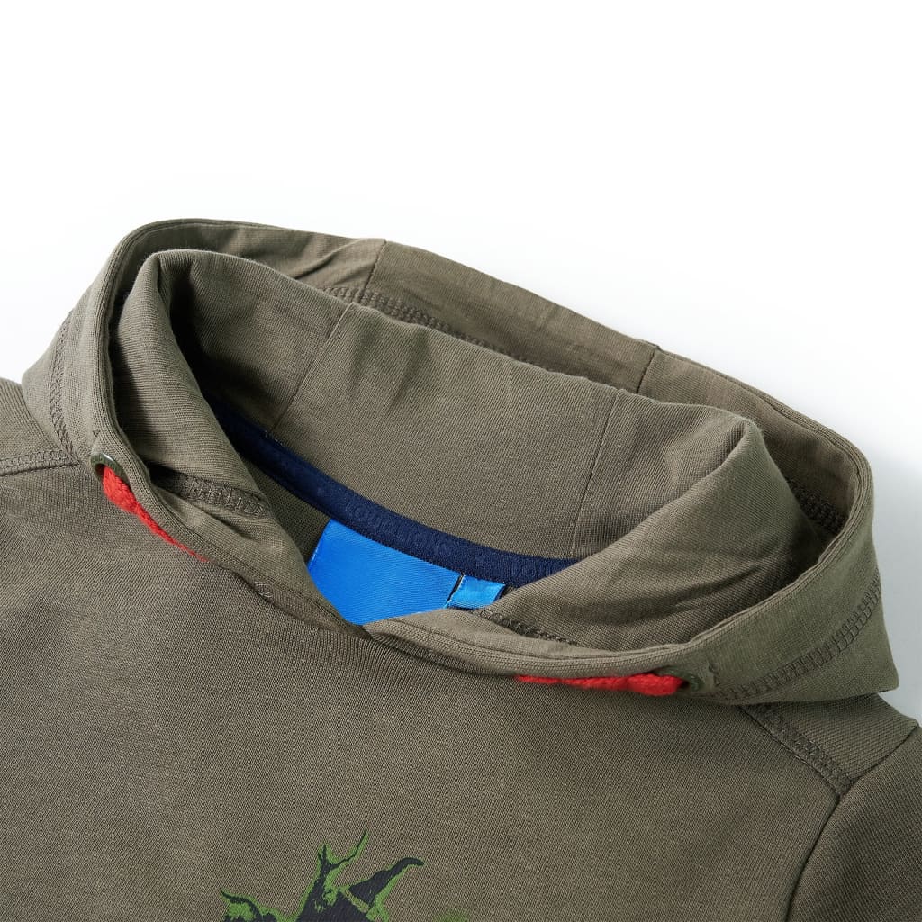 VidaXL Pull enfant à capuche 92 kaki