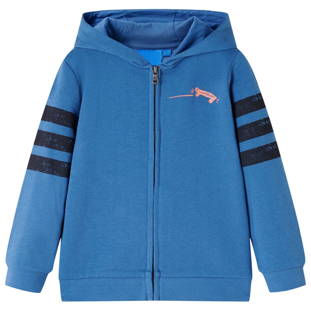 VidaXL Cardigan enfant à capuche 116 bleu
