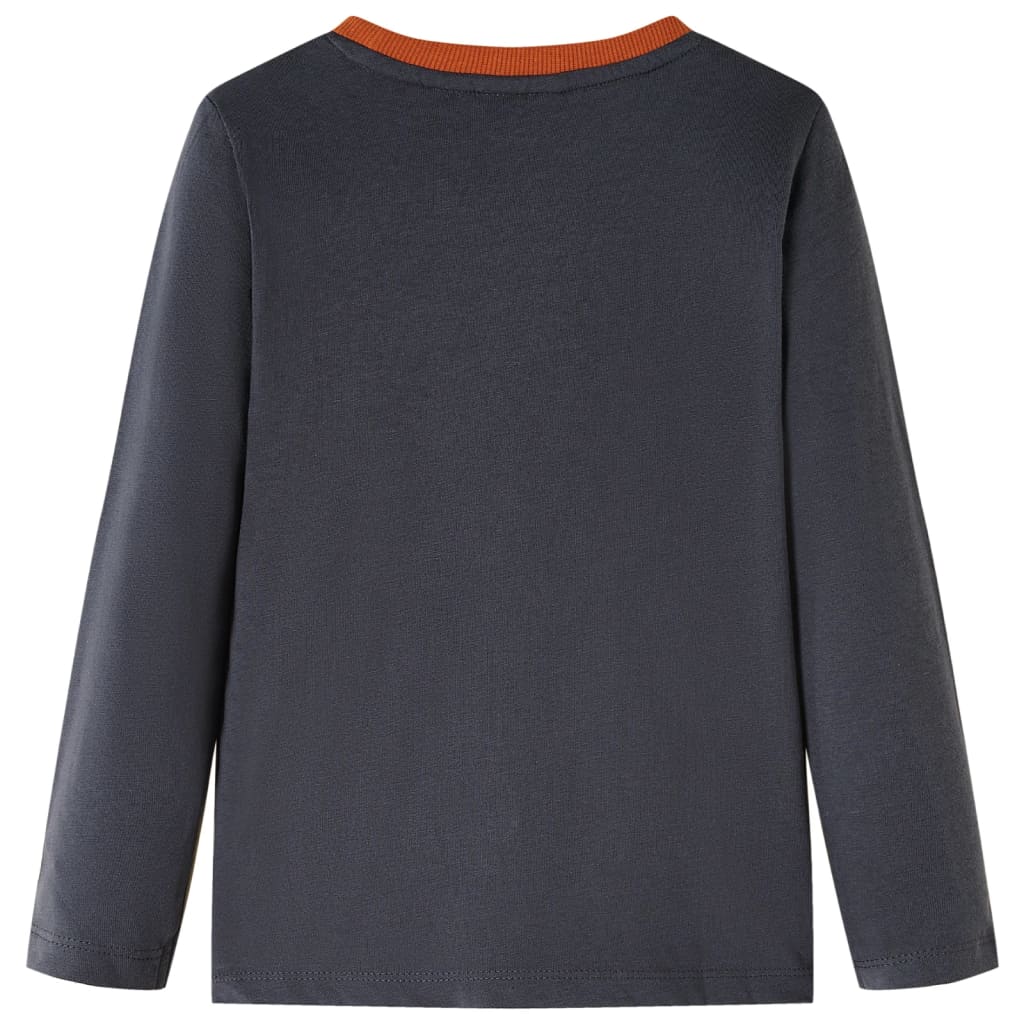 VidaXL Chemise enfant à manches longues 128 anthracite