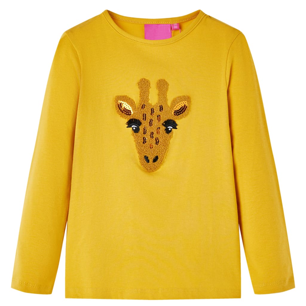 VidaXL Chemise enfant à manches longues 92 ocre foncé