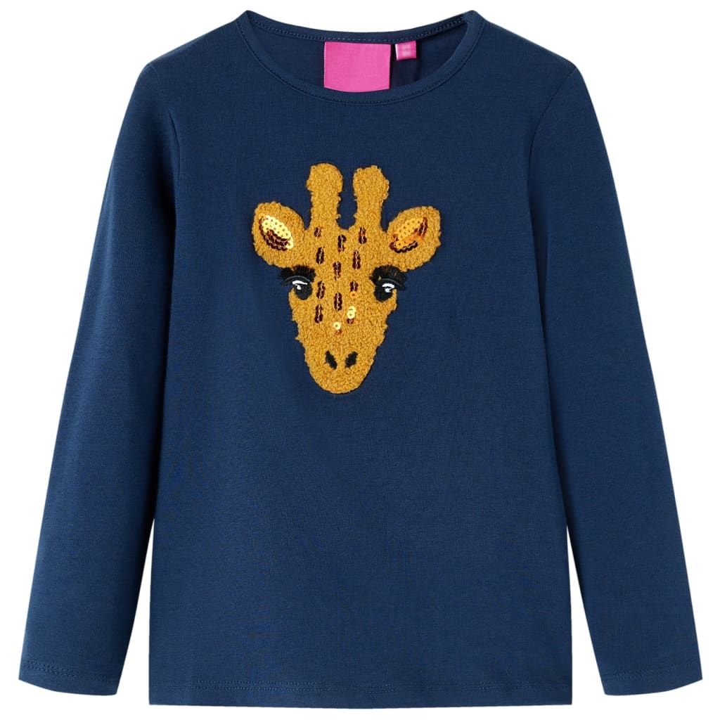 VidaXL Chemise enfant à manches longues 140 bleu marine