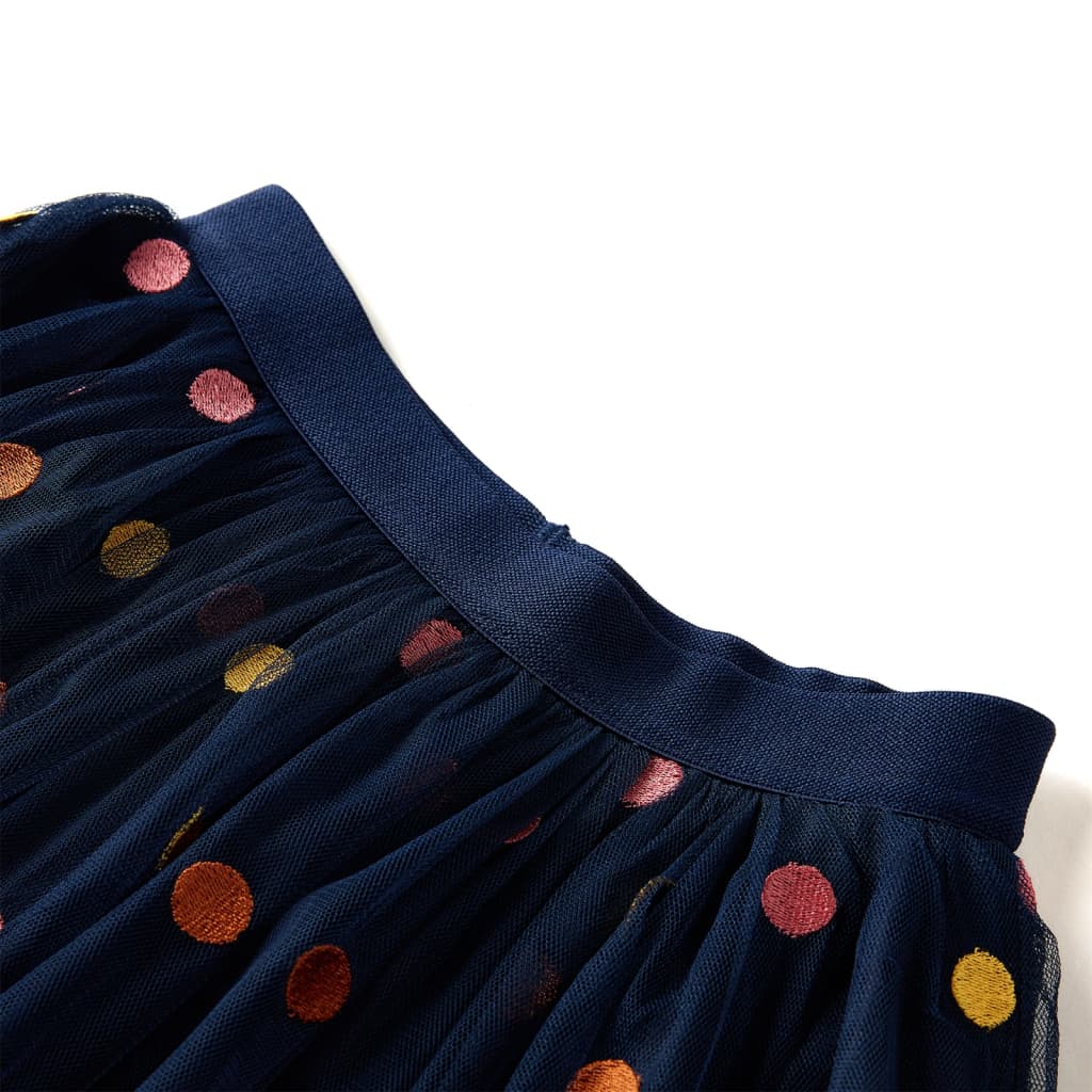 VidaXL Jupe enfant avec tulle et pois 92 bleu marine