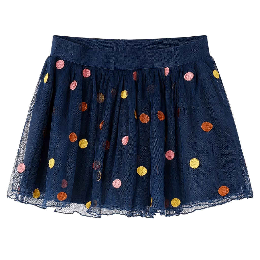 VidaXL Jupe enfant avec tulle et pois 116 bleu marine