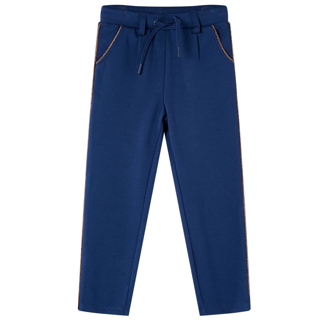 VidaXL Pantalon enfant avec cordon de serrage 140 bleu marine
