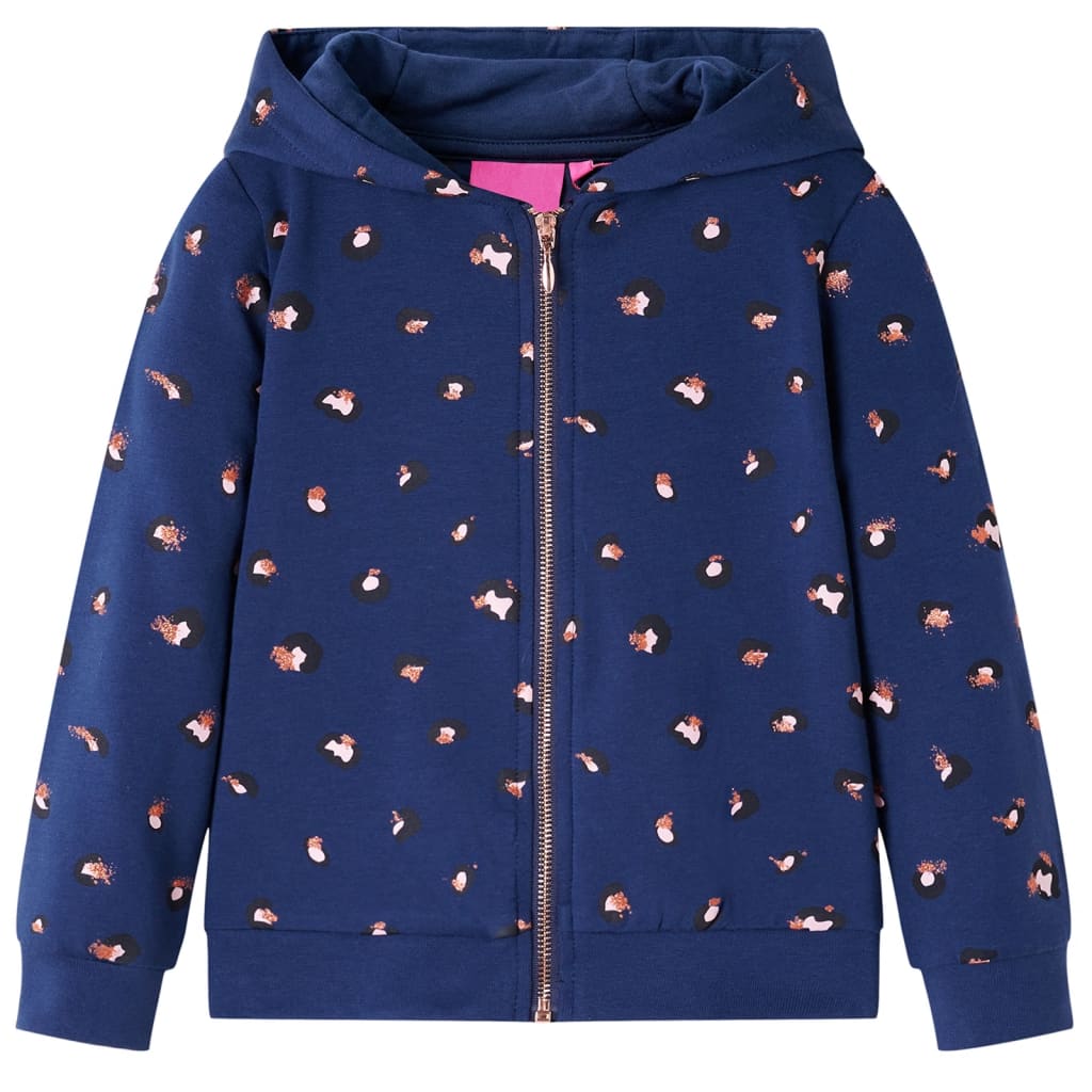 VidaXL Cardigan enfant à capuche 116 bleu marine