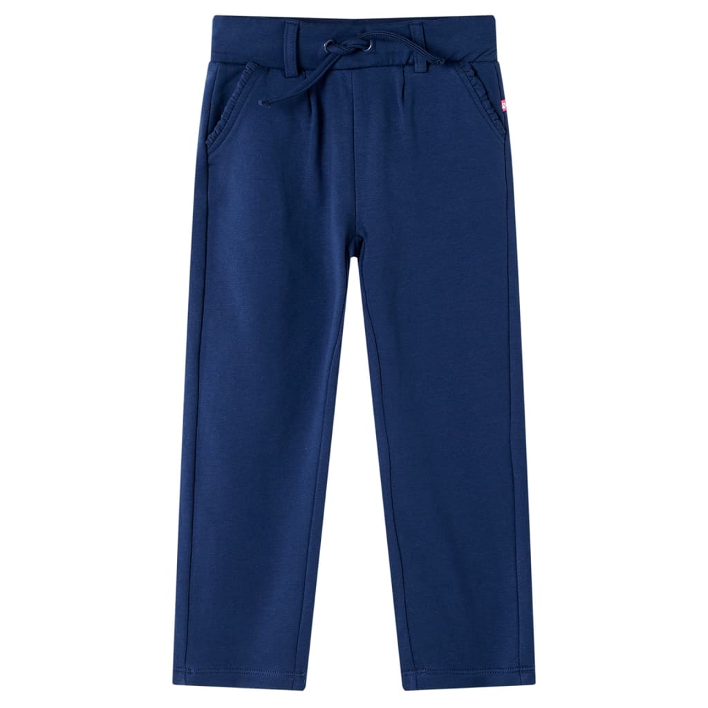 VidaXL Pantalon enfant avec cordon de serrage 92 bleu marine