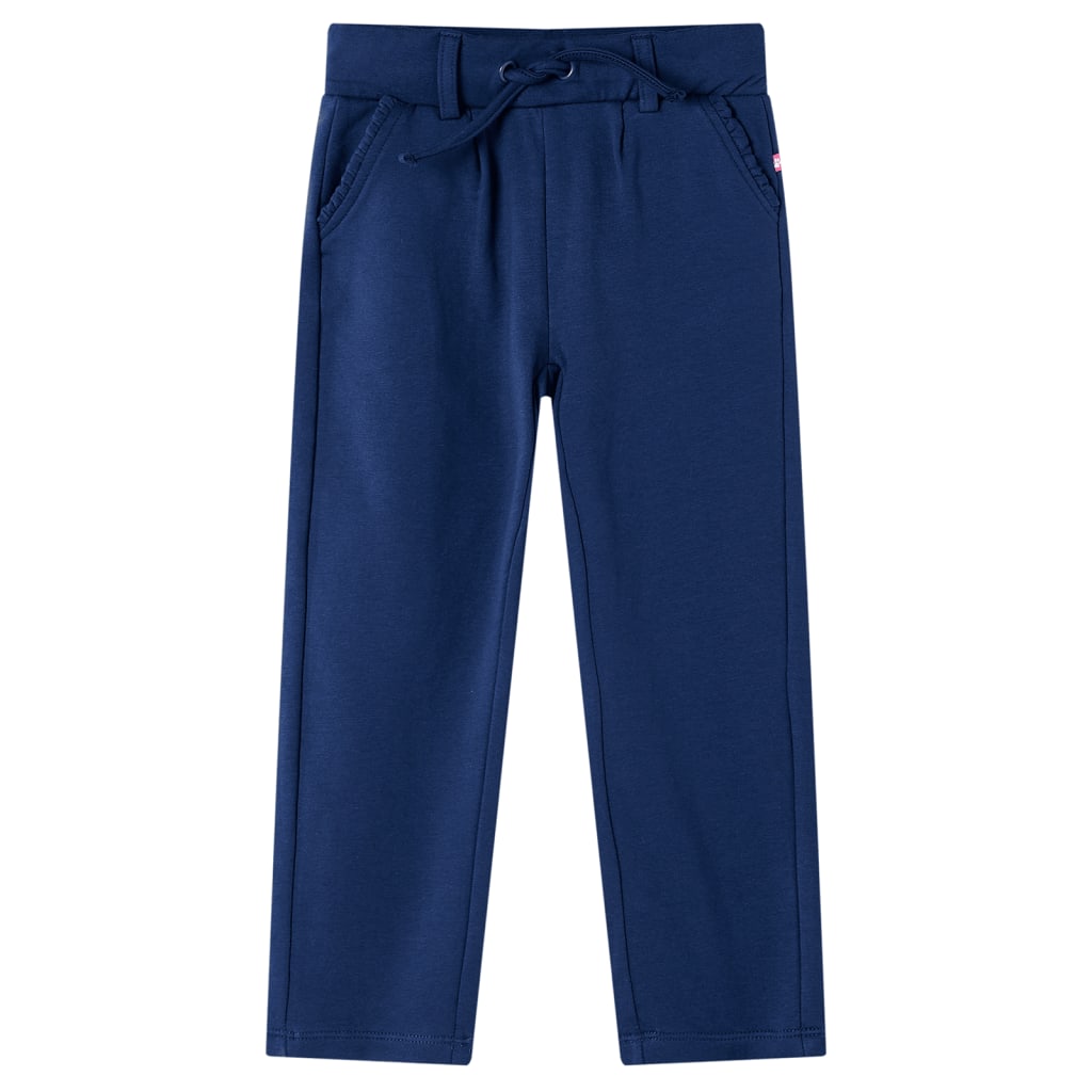 VidaXL Pantalon enfant avec cordon de serrage 116 bleu marine