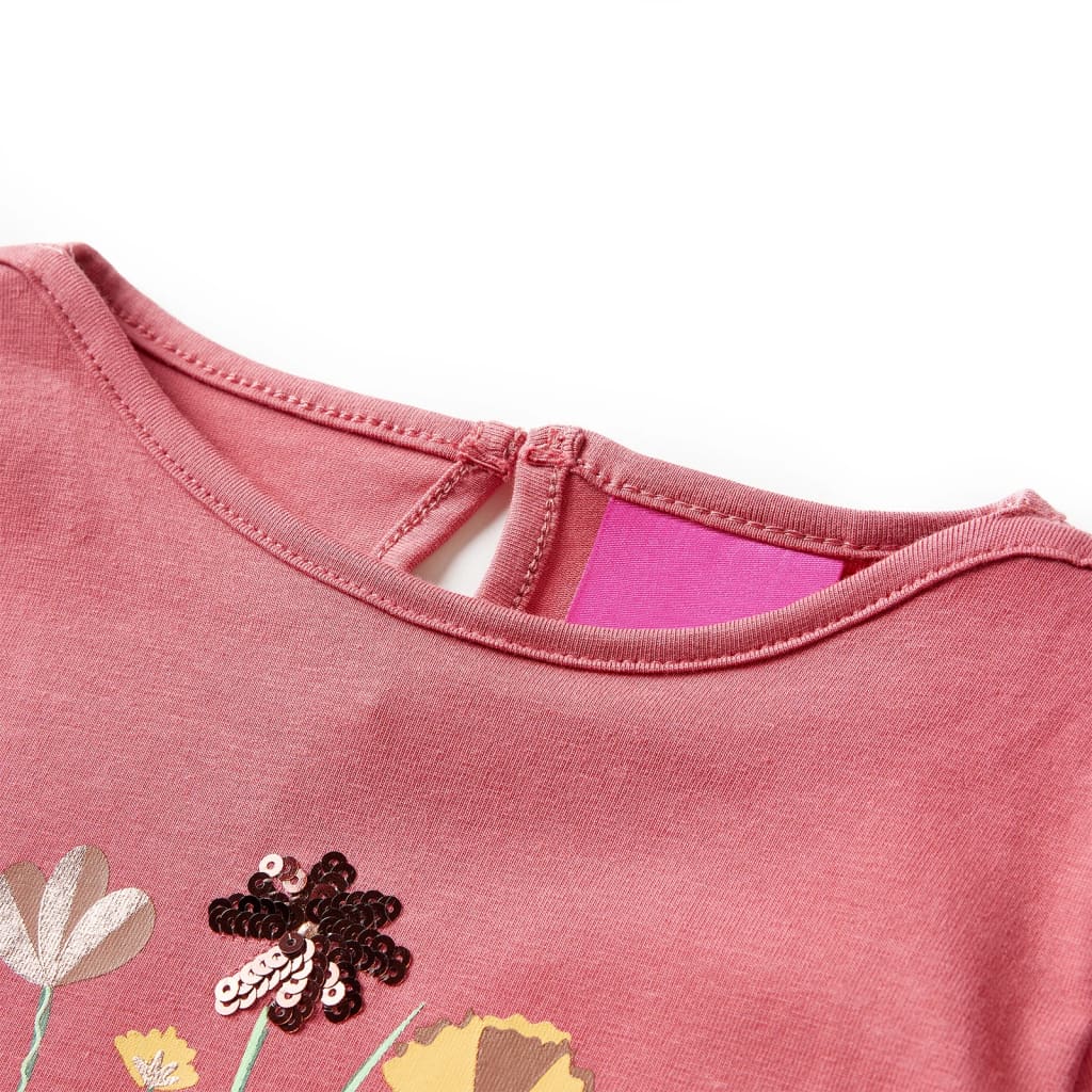 VidaXL Chemise enfant à manches longues 116 vieux rose