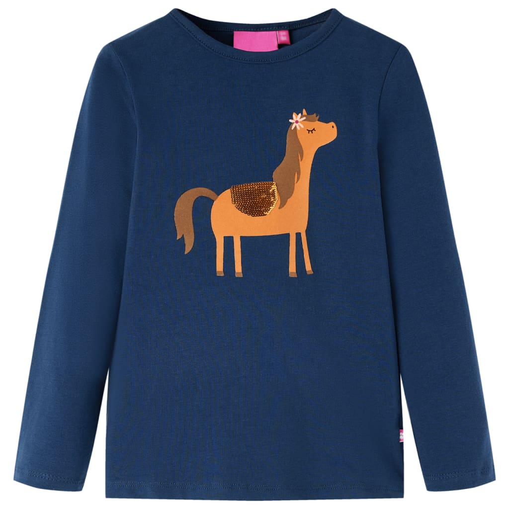 VidaXL Chemise enfant à manches longues 140 bleu marine