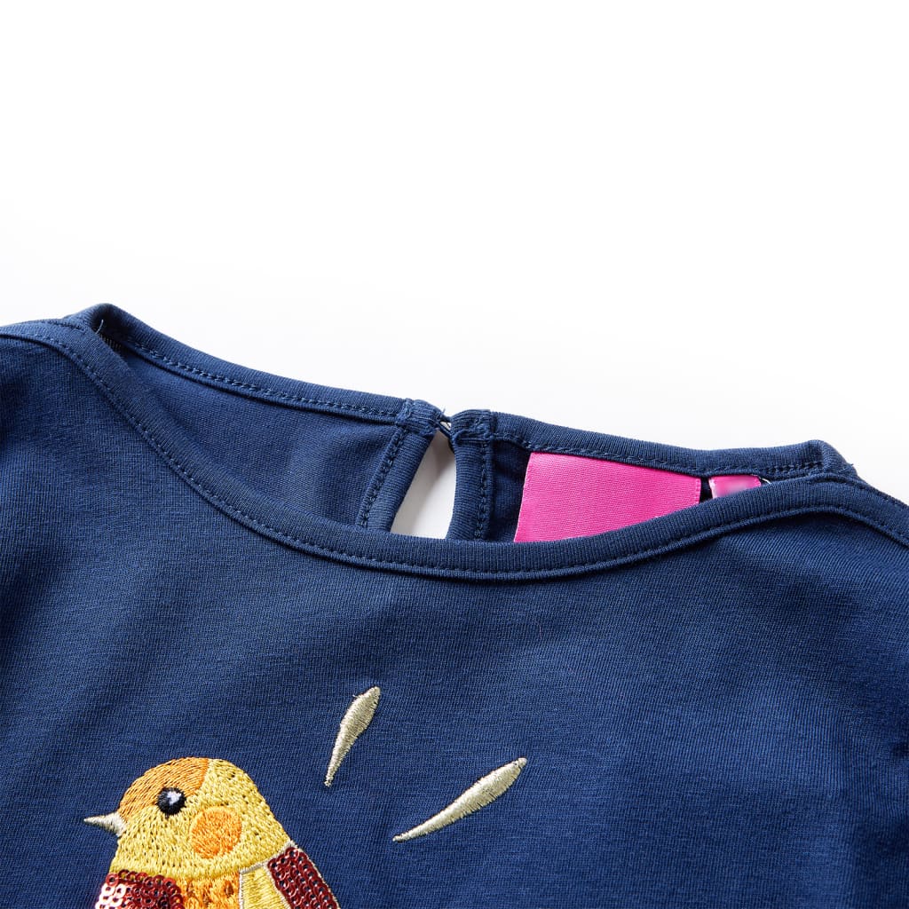 VidaXL Chemise enfant à manches longues 140 bleu marine