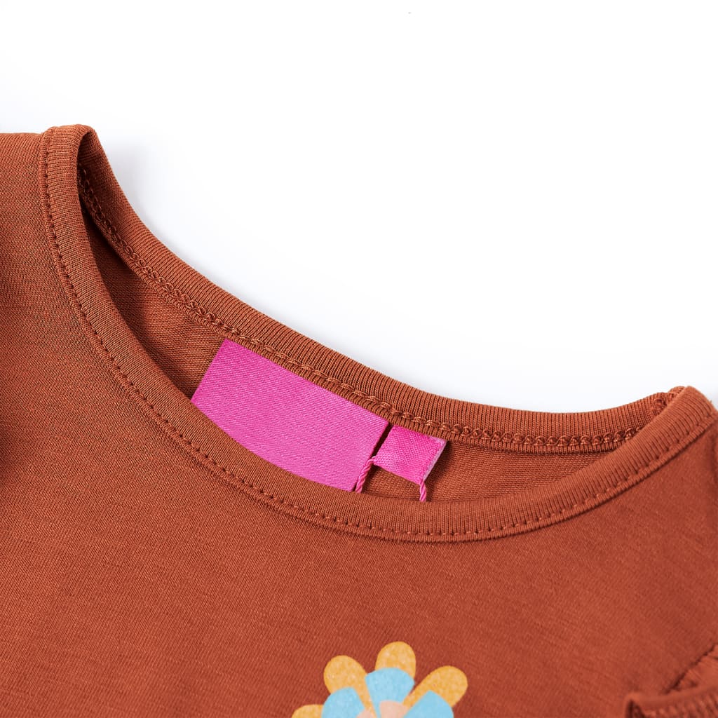 VidaXL Chemise enfant à manches longues 92 couleur cognac