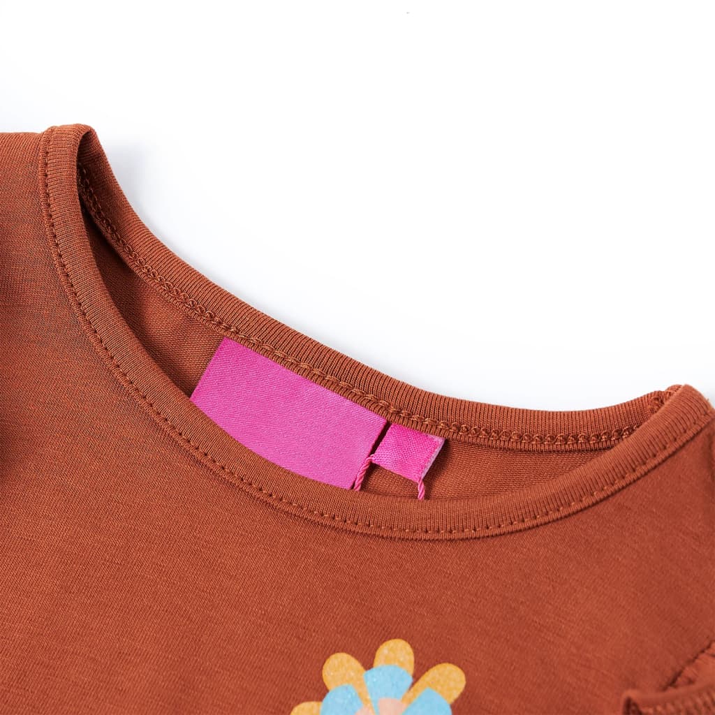 VidaXL Chemise enfant à manches longues 104 couleur cognac