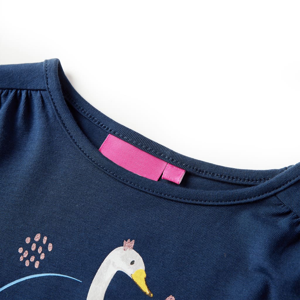 VidaXL Chemise enfant à manches longues 104 bleu marine