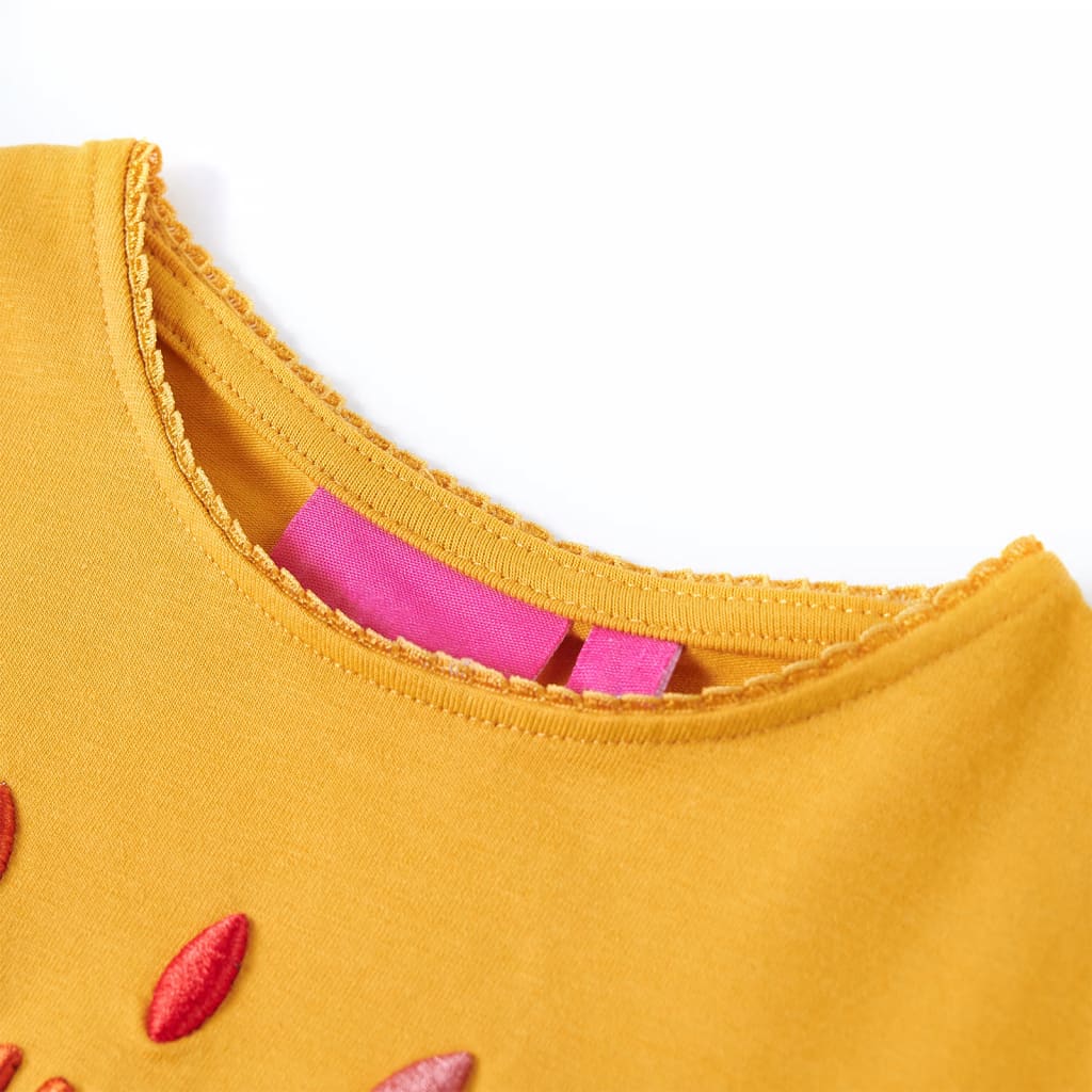 VidaXL Chemise enfant à manches longues 116 ocre foncé