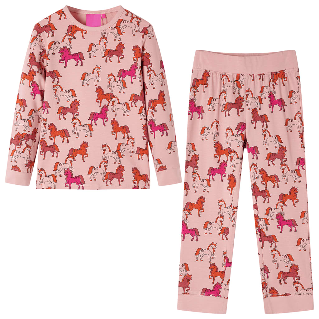 VidaXL Pyjama enfant à manches longues 128 rose clair