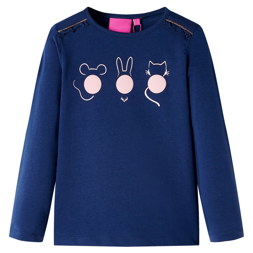 VidaXL Chemise enfant à manches longues 140 bleu marine