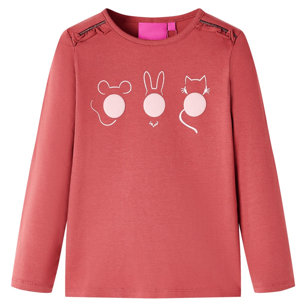 VidaXL Chemise enfant à manches longues 104 rose marron