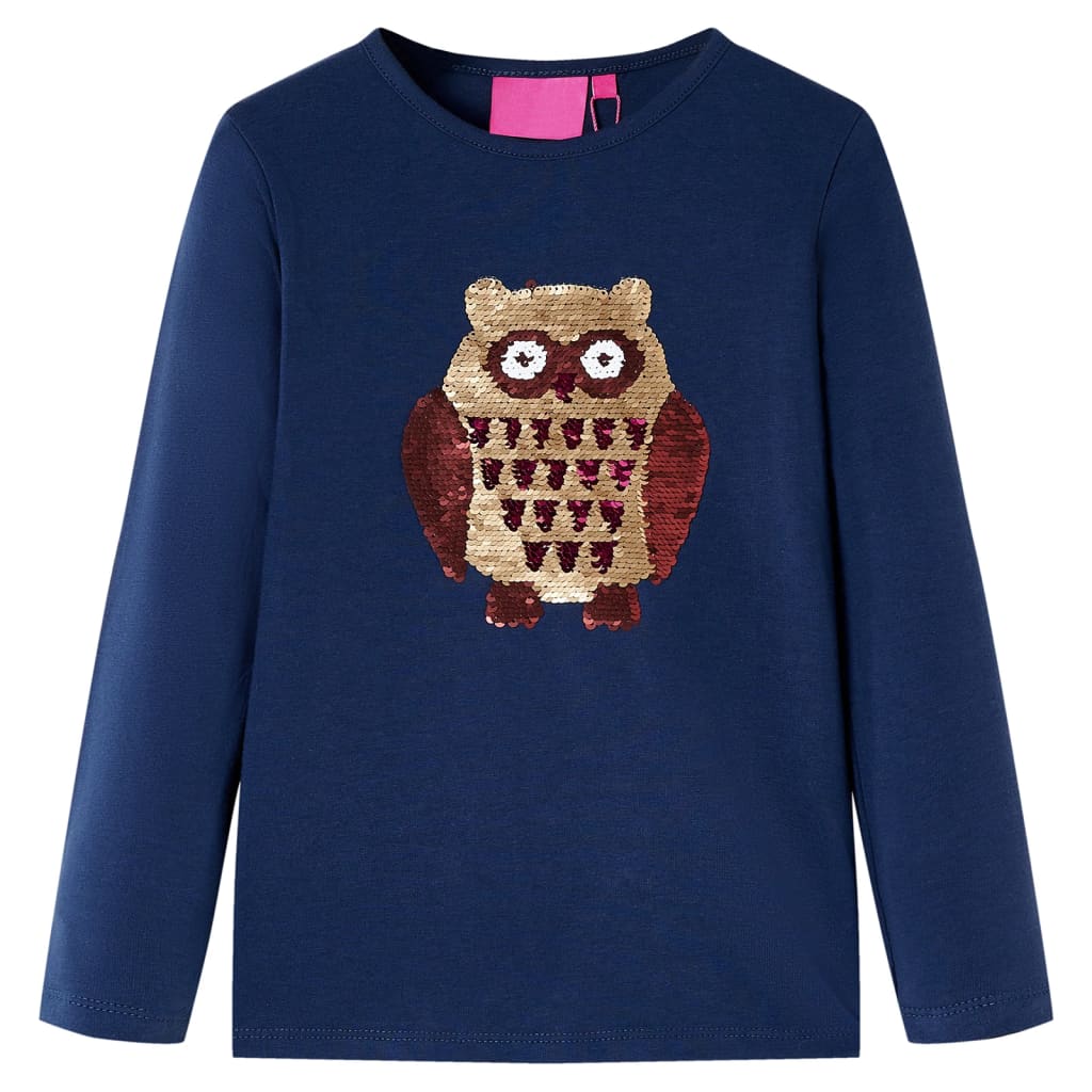 VidaXL Chemise enfant à manches longues 140 bleu marine