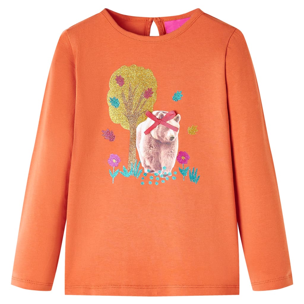 VidaXL Chemise enfant à manches longues 128 orange-marron