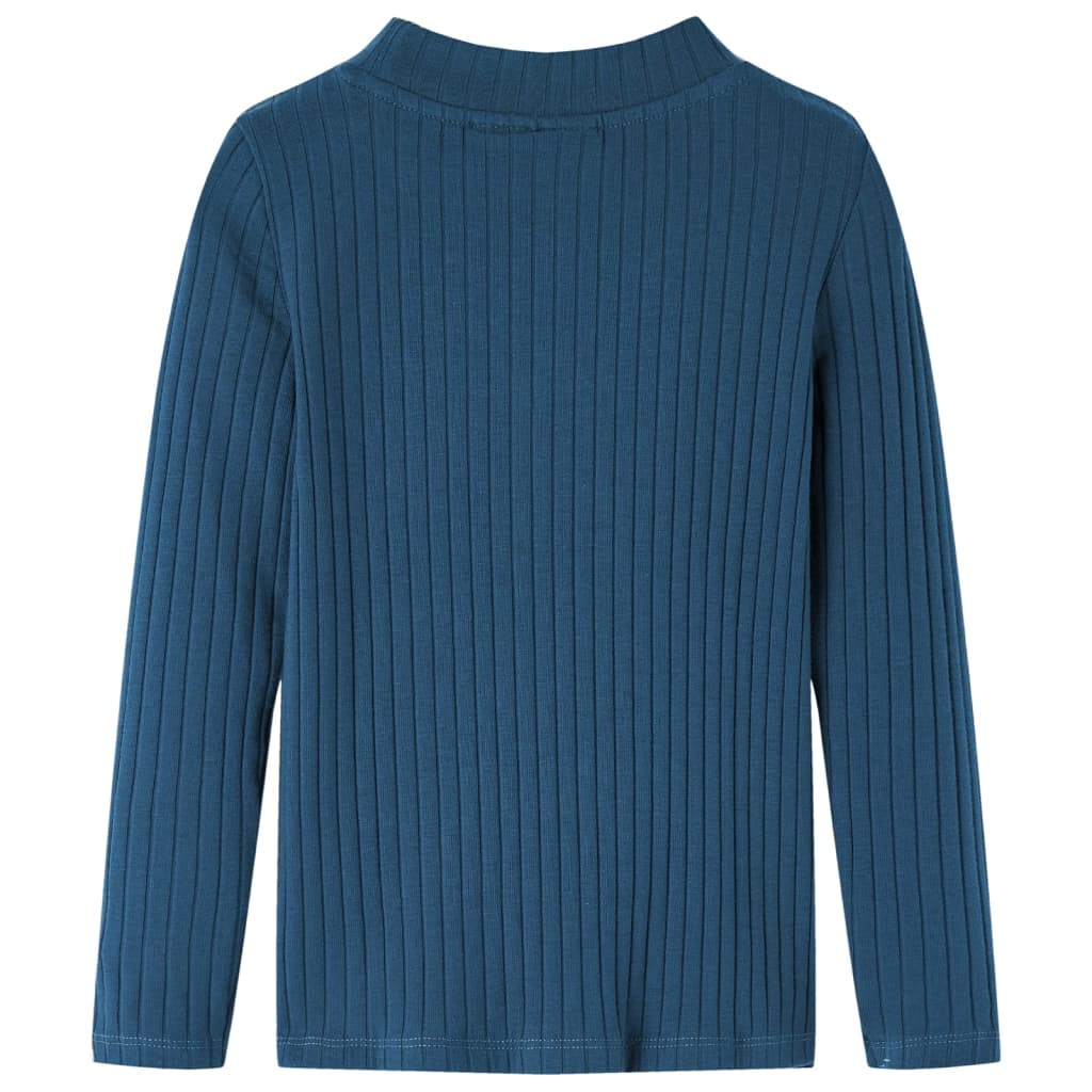 VidaXL Chemise enfant à manches longues côtelée 116 bleu marine