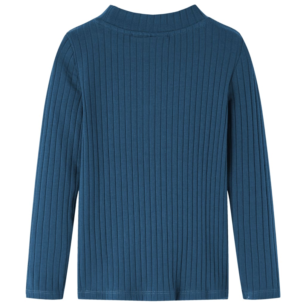 VidaXL Chemise enfant à manches longues côtelée 128 bleu marine
