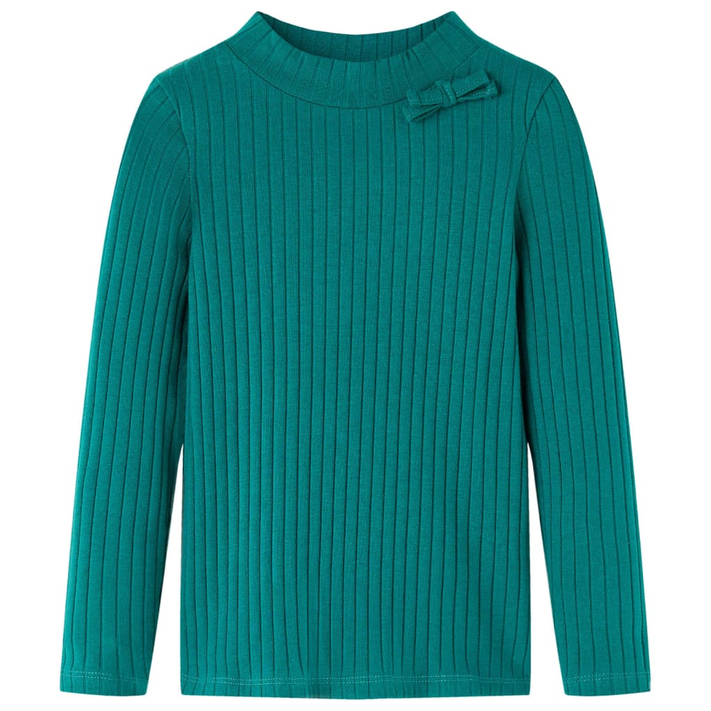 VidaXL Chemise enfant à manches longues côtelée 104 vert foncé