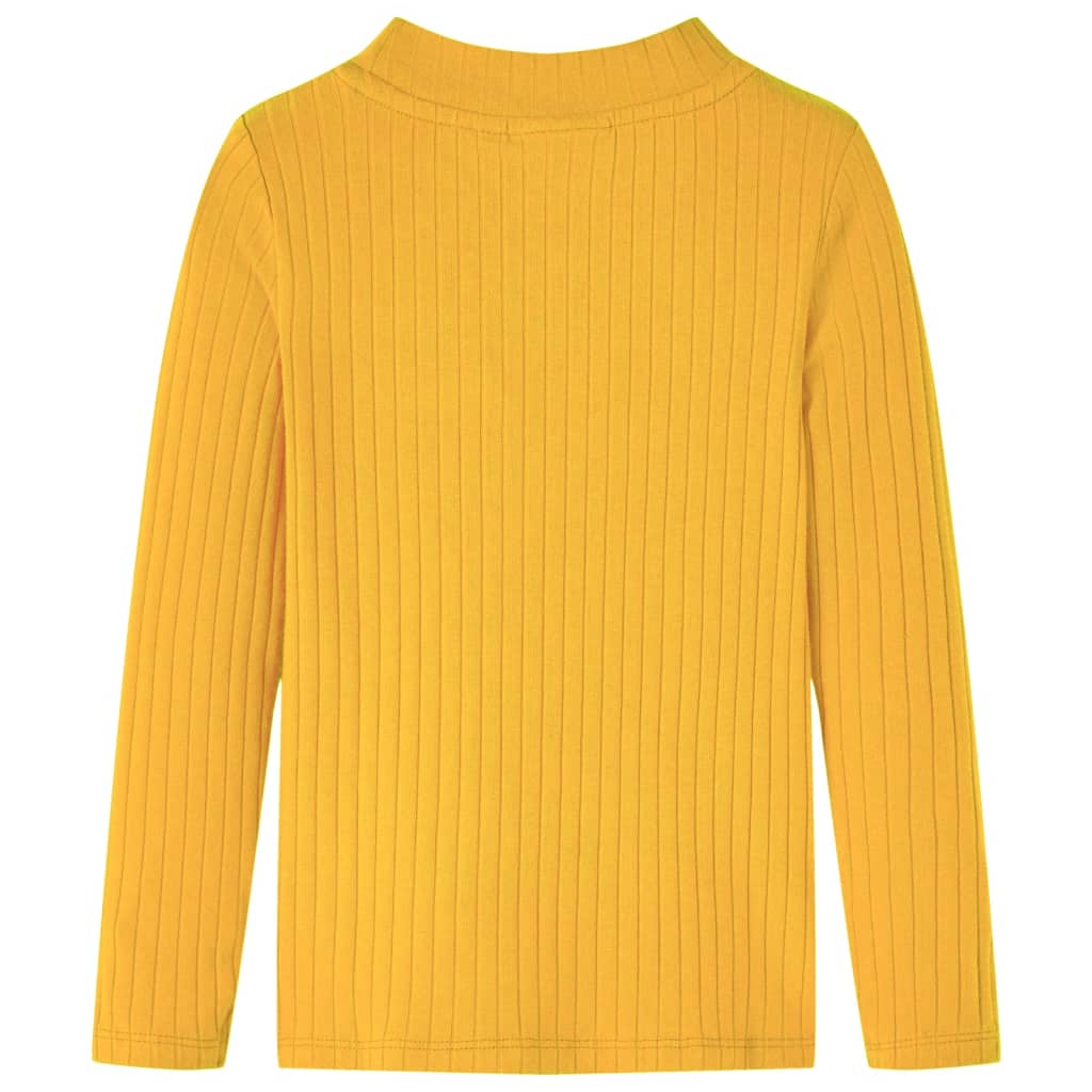 VidaXL Chemise enfant à manches longues côtelée 128 ocre foncé