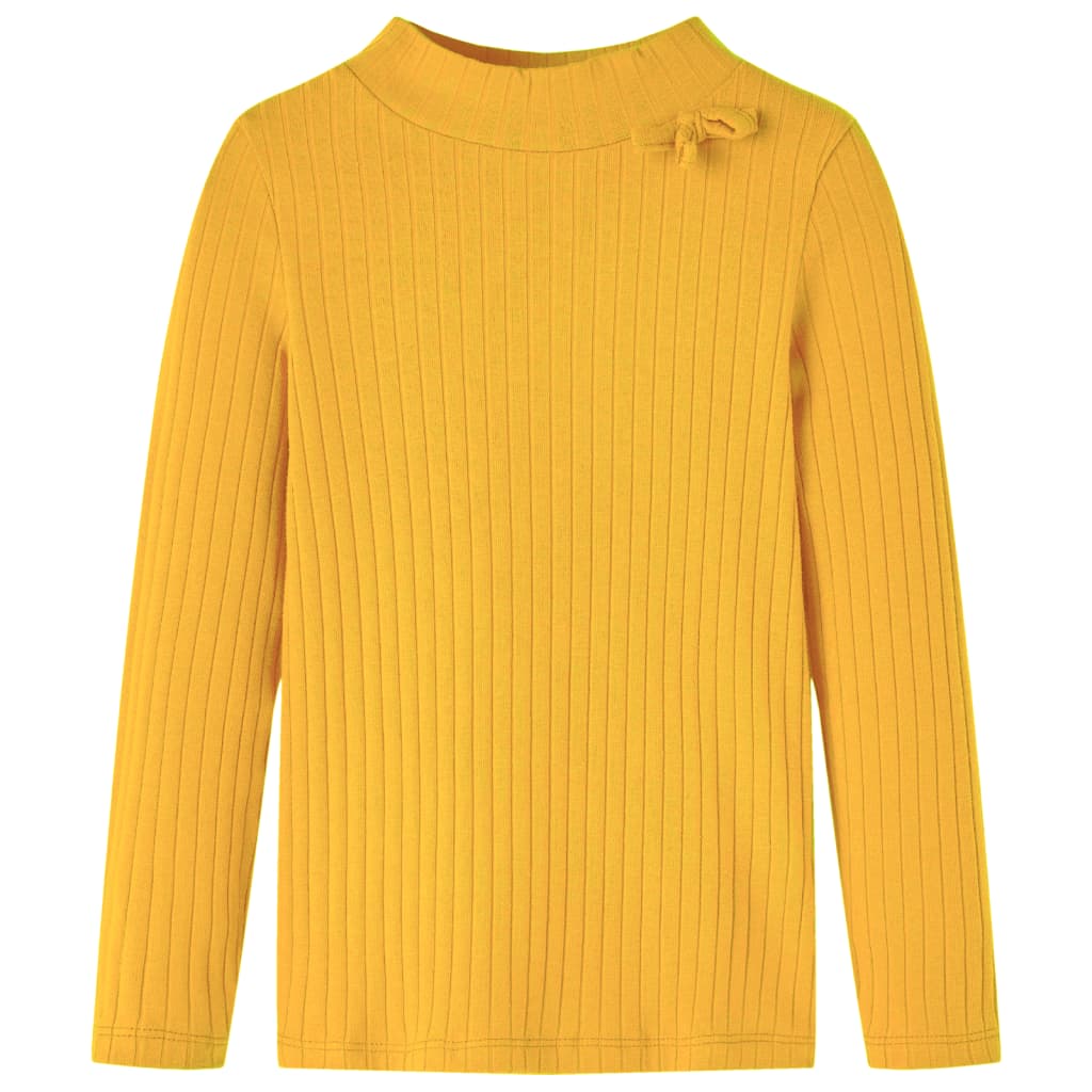 VidaXL Chemise enfant à manches longues côtelée 140 ocre foncé
