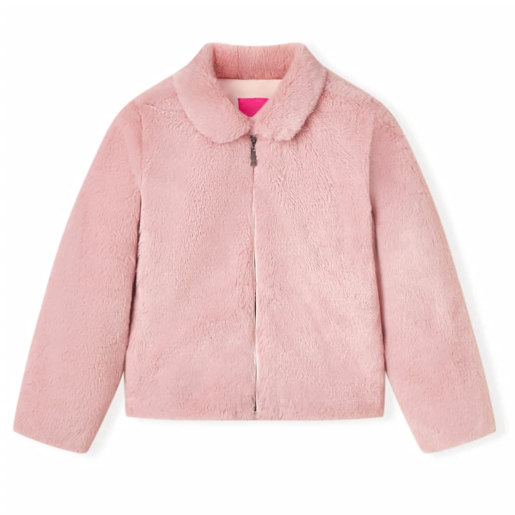 VidaXL Manteau enfant 140 fourrure artificielle rose