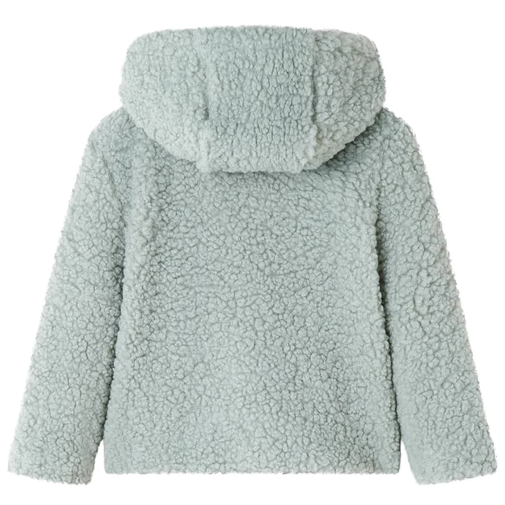 VidaXL Manteau enfant à capuche teddy 140 fourrure artificielle vert menthe