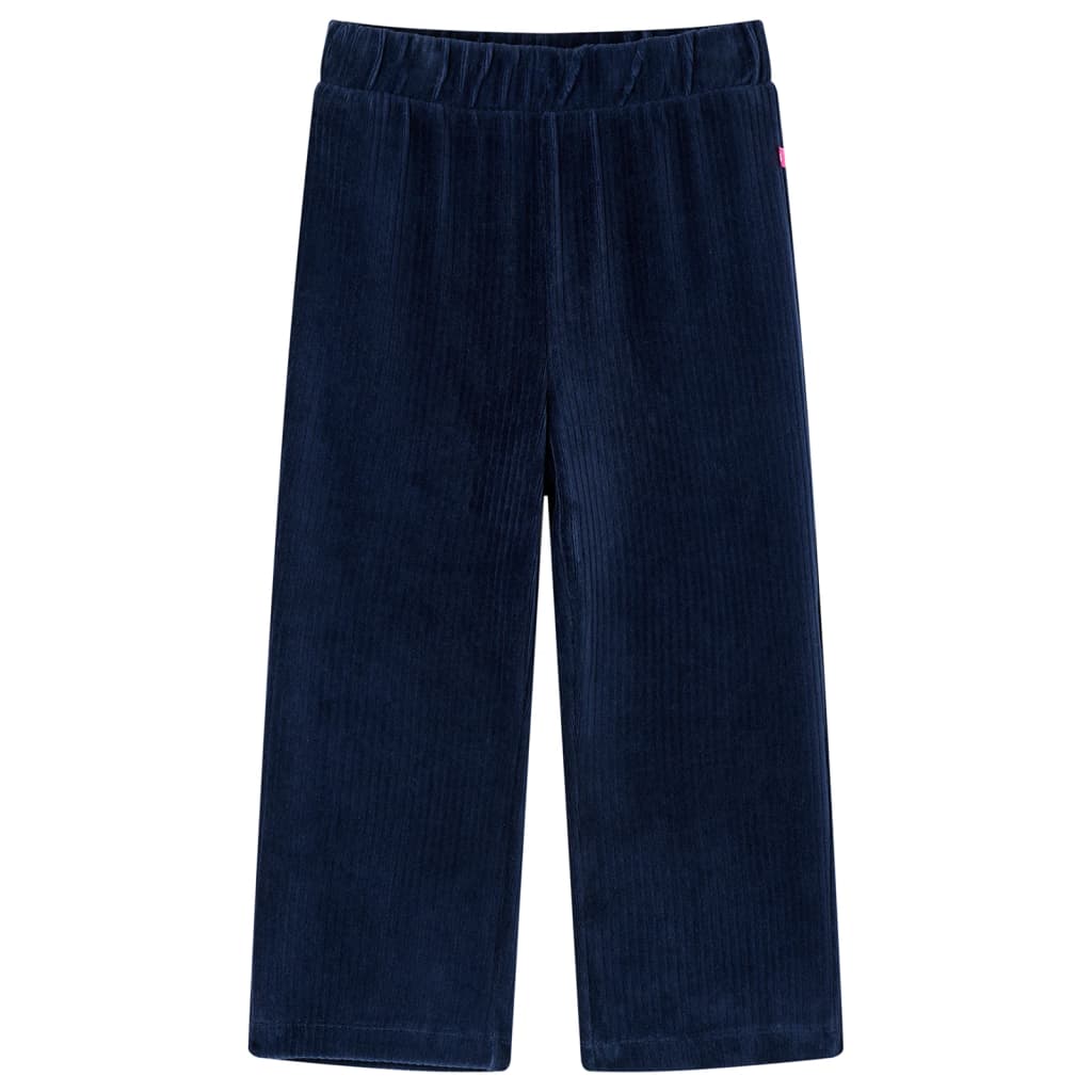 VidaXL Pantalon enfant 128 velours côtelé bleu marine