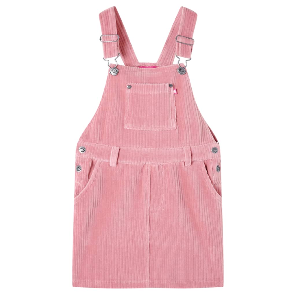 VidaXL Robe de jardin pour enfants 116 velours côtelé rose clair
