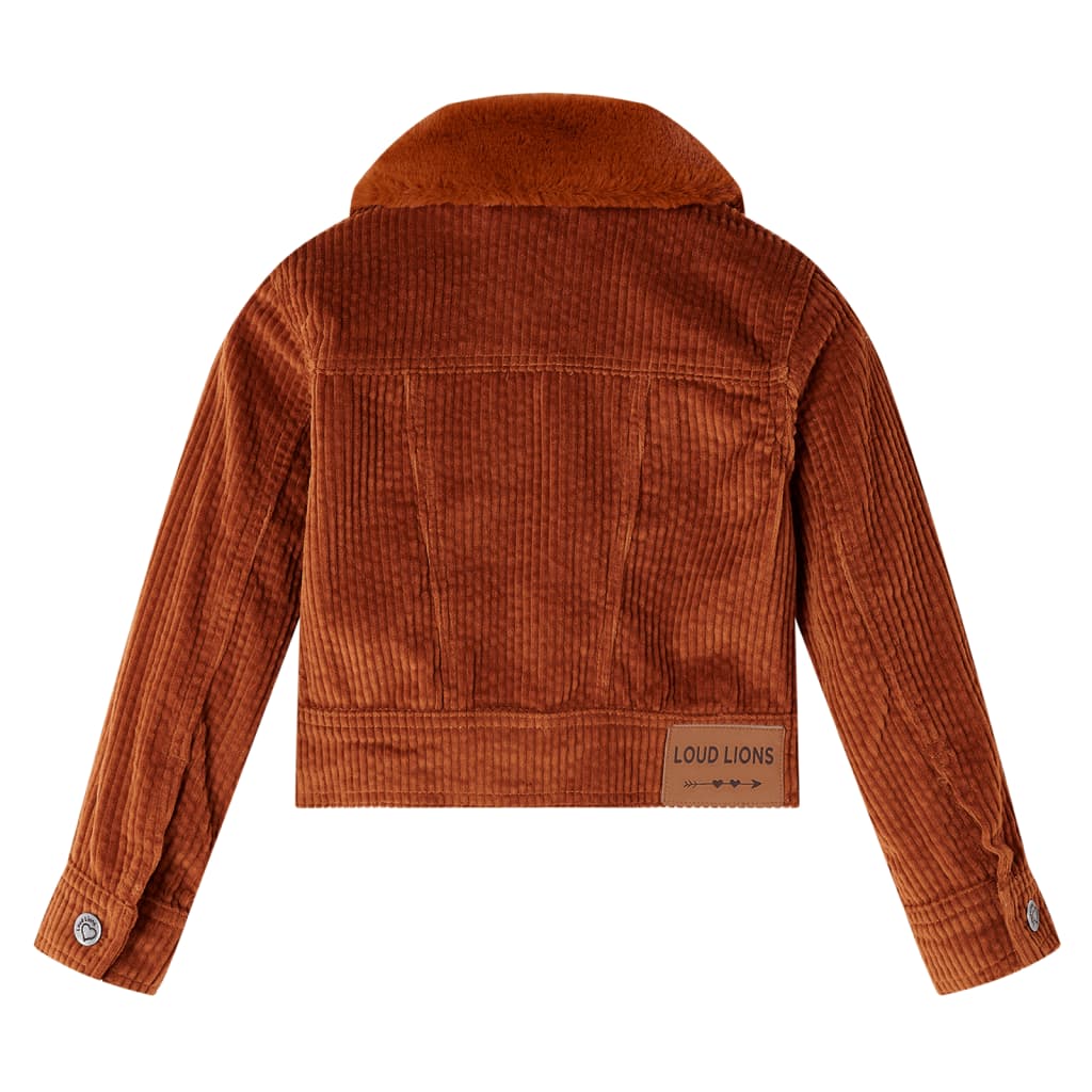VidaXL Manteau enfant 140 velours côtelé couleur cognac
