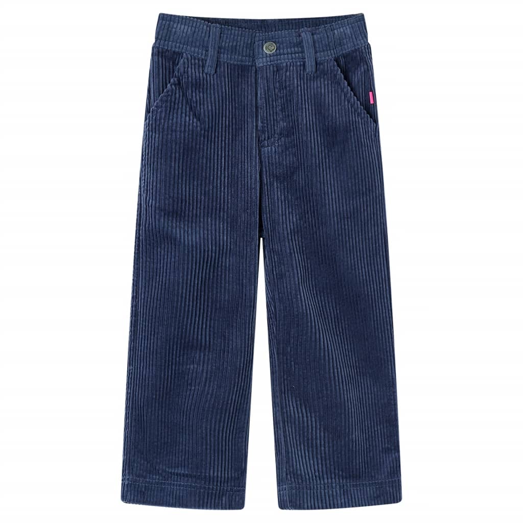VidaXL Pantalon enfant 116 velours côtelé bleu marine