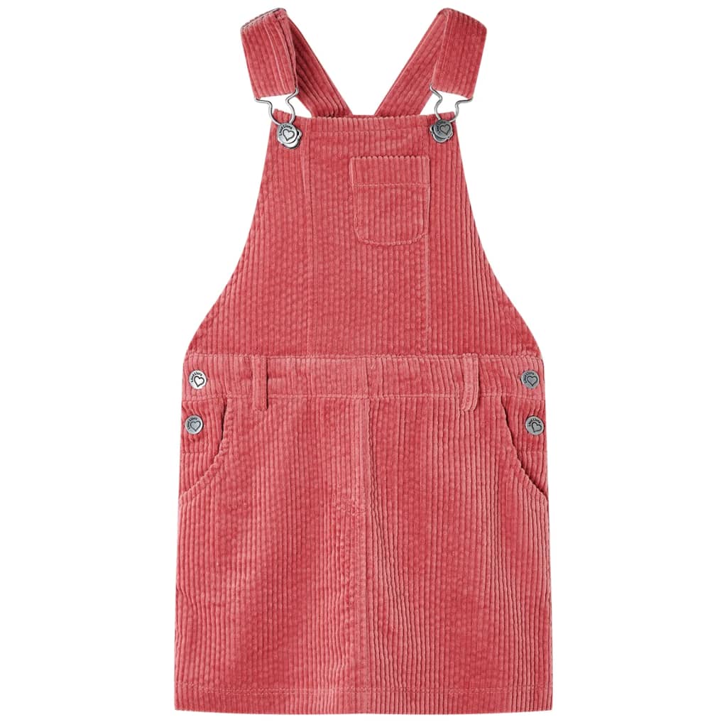 VidaXL Robe de jardin pour enfants 128 velours côtelé rose