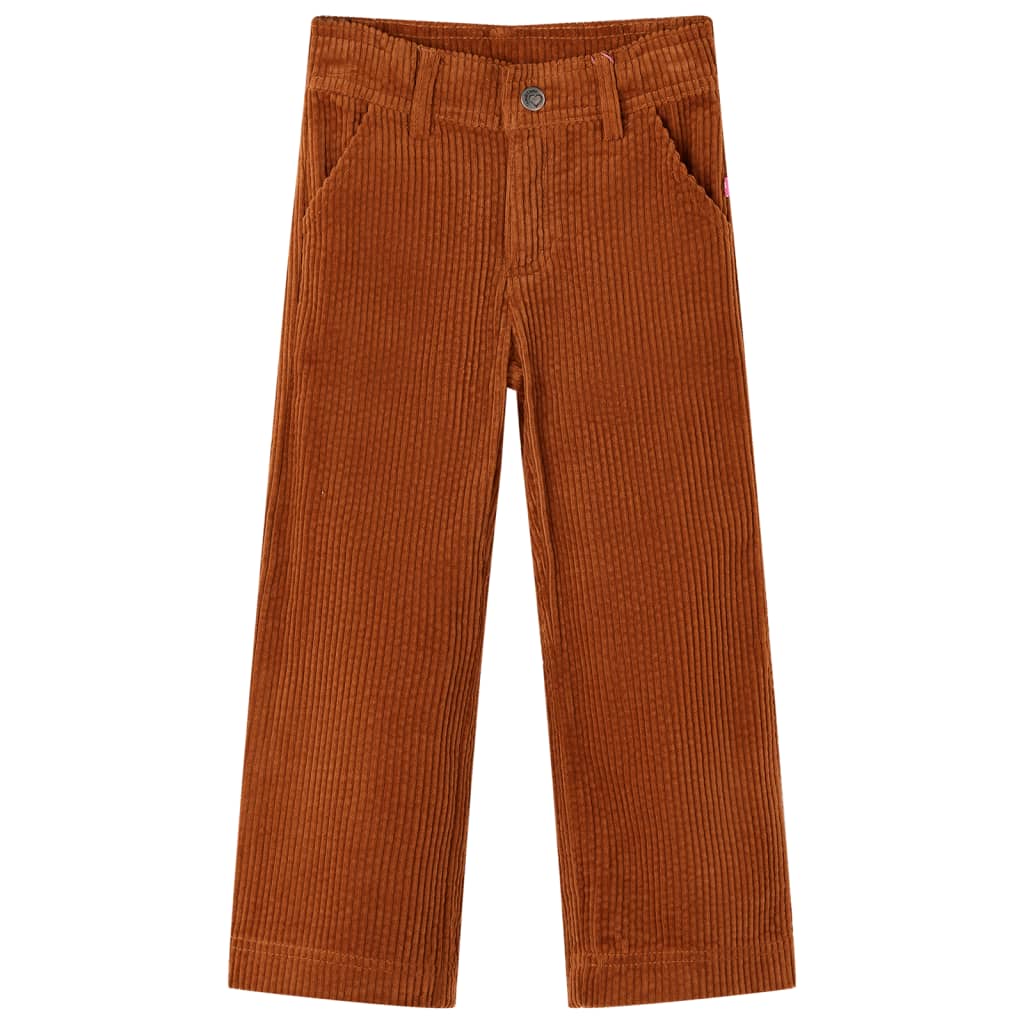 VidaXL Pantalon enfant 92 velours côtelé cognac